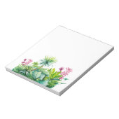 Palmboom, groene rode bladeren, natuur notitieblok (Linkerzijde)