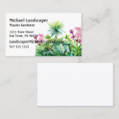 Palmboom, groene rode bladeren, natuur visitekaartje (Voorkant / Achterkant)