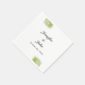 Palmboom Groene Waterverf Bladeren Huwelijk Servet (Hoek)