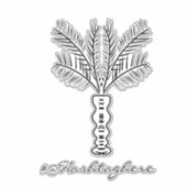 Palmboom handgetekende naam auto sticker (Voorkant)