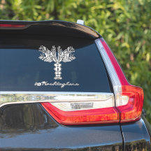 Palmboom handgetekende naam auto sticker