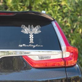Palmboom handgetekende naam auto sticker
