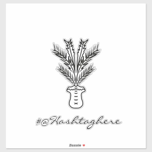 Palmboom handgetekende naam script auto sticker (Vel)