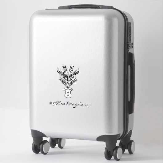 Palmboom handgetekende naam script auto sticker (Koffer)