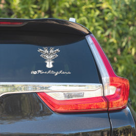 Palmboom handgetekende naam script auto sticker
