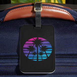 Palmboom Hawaiaans strand zomer vakantie Bagagelabel