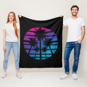 Palmboom Hawaiaans strand zomer vakantie Fleece Deken