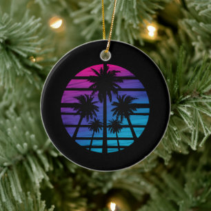 Palmboom Hawaiaans strand zomer vakantie Keramisch Ornament