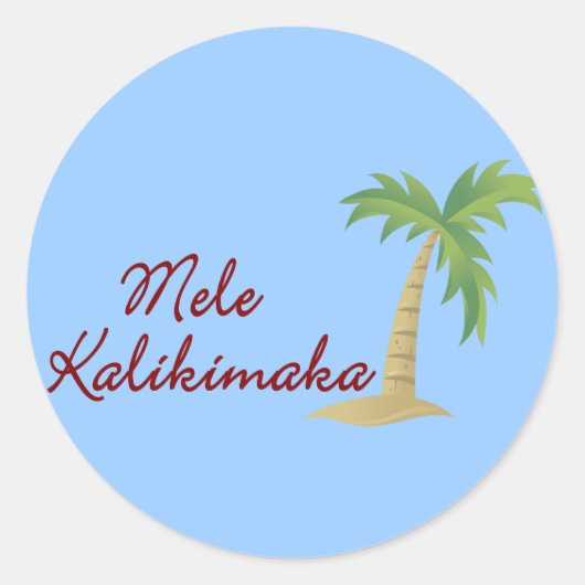 Palmboom hawaiiaanse kerst 2 ronde sticker (Voorkant)