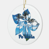 Palmboom Hibiscus Hawaiian Ornaments Keramisch Ornament (Links)