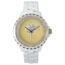 Palmboom horloge- geel