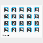 Palmboom Icoon Vierkante Sticker (Vel)