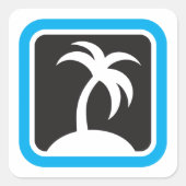 Palmboom Icoon Vierkante Sticker (Voorkant)