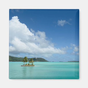 Palmboom in Bora Bora lagoon magnet