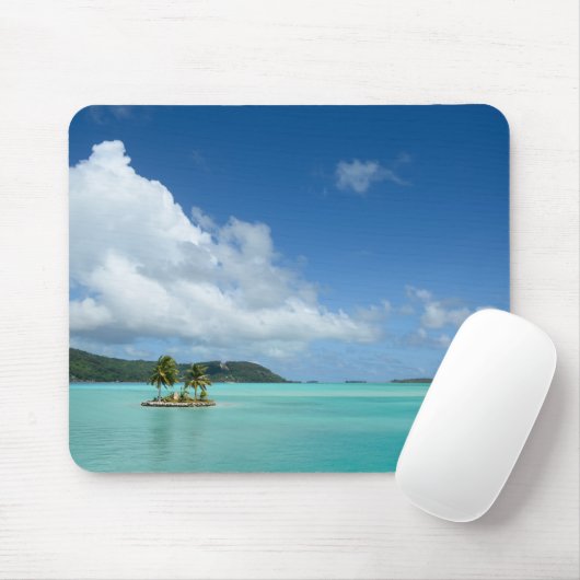 Palmboom in Bora Bora lagoon mousepad Muismat (Met muis)