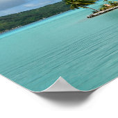 Palmboom in Bora Bora-lagune posterprint Poster (Hoek)