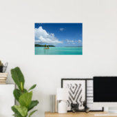 Palmboom in Bora Bora-lagune posterprint Poster (Thuiskantoor)