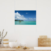 Palmboom in Bora Bora-lagune posterprint Poster (Keuken)