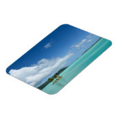 Palmboom in Bora Bora lagune rechthoekige magneet (Linkerzijde)