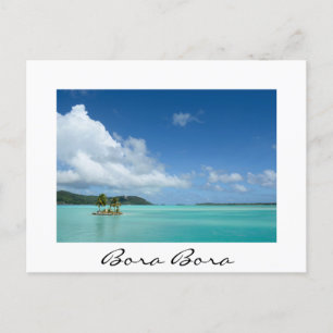Palmboom in Bora Bora lagune white text briefkaart