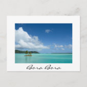 Palmboom in Bora Bora lagune white text briefkaart (Voorkant)