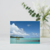 Palmboom in briefkaart van de lagune van Bora Bora (Staand voorkant)