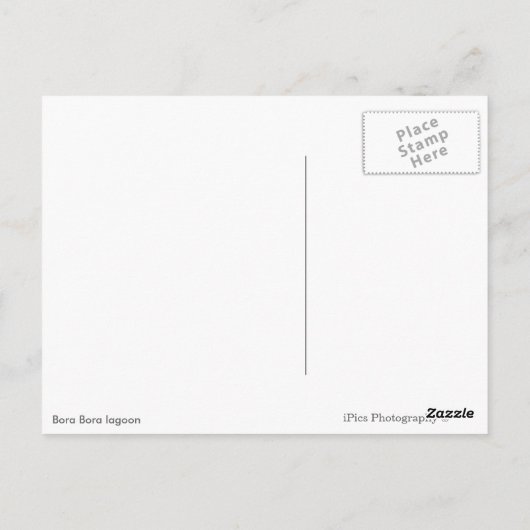 Palmboom in briefkaart van de lagune van Bora Bora (Achterkant)