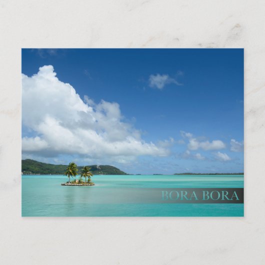 Palmboom in briefkaart van de lagune van Bora Bora (Voorkant)