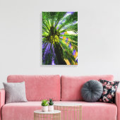 Palmboom in de avond canvas afdruk (Insitu (Woonkamer))