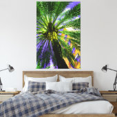 Palmboom in de avond canvas afdruk (Insitu (Slaapkamer))