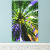 Palmboom in de avond canvas afdruk (Insitu (Houten vloer))