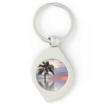 Palmboom in de baai sleutelhanger