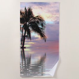 Palmboom in de Bay Beach Handdoek