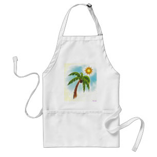 Palmboom in de zon standaard schort