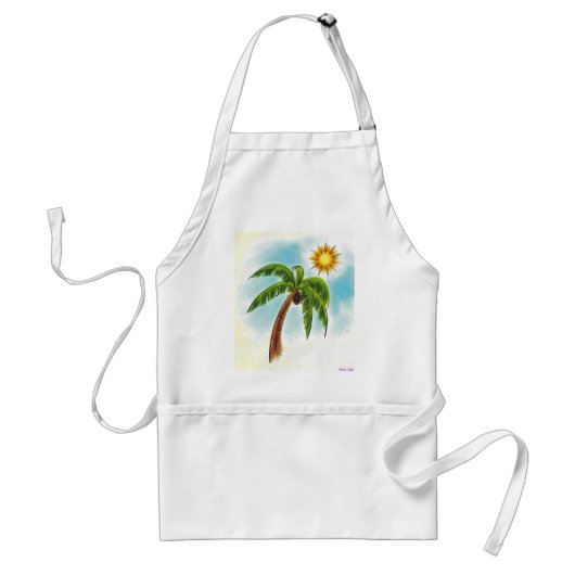 Palmboom in de zon standaard schort (Voorkant)