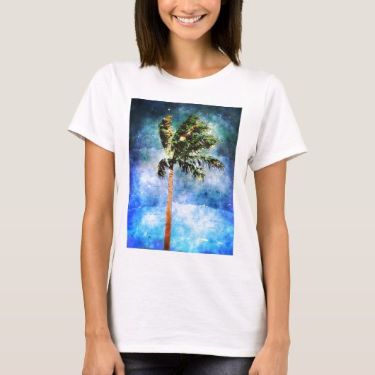 Palmboom in een tropisch Storm T-shirt (Voorkant)
