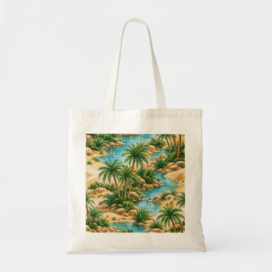 Palmboom in oase in de woestijn tote bag (Voorkant)