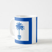 Palmboom in pot - kobaltblauw en wit koffiemok (Voorkant links)