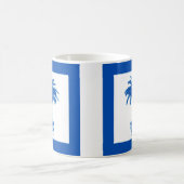 Palmboom in pot - kobaltblauw en wit koffiemok (Center)