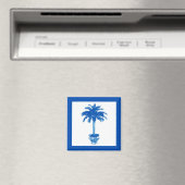Palmboom in pot - kobaltblauw en wit magneet (Insitu (Vaatwasser))