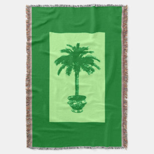 Palmboom in pot - smaragdgroen en lichtgroen deken
