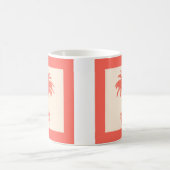 Palmboom in pot - tinten koraal oranje koffiemok (Center)
