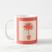 Palmboom in pot - tinten koraal oranje koffiemok (Links)