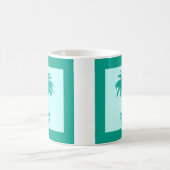 Palmboom in pot - turquoise en aqua koffiemok (Center)