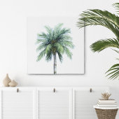 Palmboom in Waterverf Canvas Print