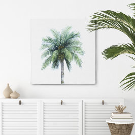 Palmboom in Waterverf Canvas Print
