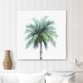 Palmboom in Waterverf Canvas Print
