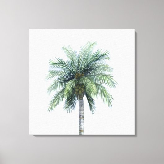 Palmboom in Waterverf Canvas Print (Voorkant)