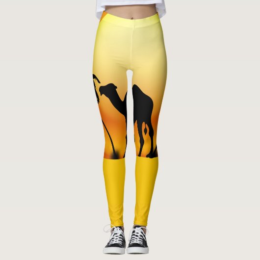 Palmboom & kameel Leggings (Voorkant)