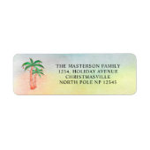 Palmboom Kerst Retouradres Label (Voorkant)